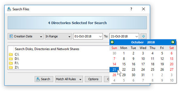Search Files by Range of Dates