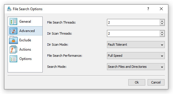 VX Search Advanced File Search Options