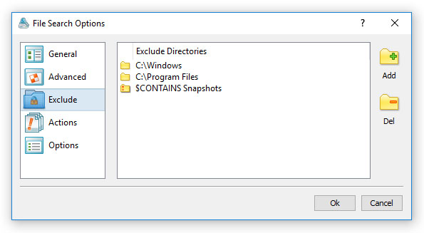 File Search Exclude Directories